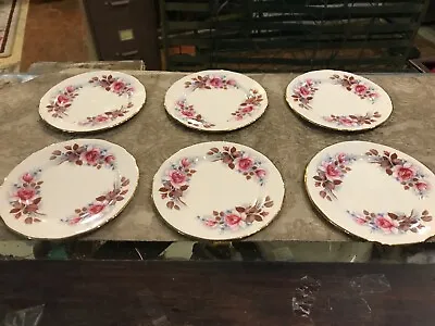 Buy Vintage Antique English Queens Ware Pink Roses Set Six Bread Dessert Plates  • 28.94£