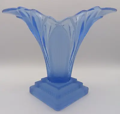 Buy Walther And Sohne Blue Glass Art Deco Greta Vase • 19.99£