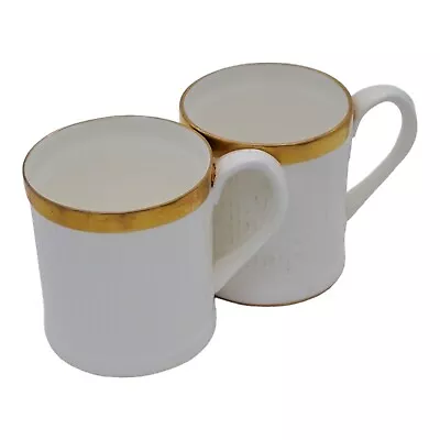Buy Crown Staffordshire Bone China Golden Glory Coffee Can/Espresso Cups X2 • 9.99£