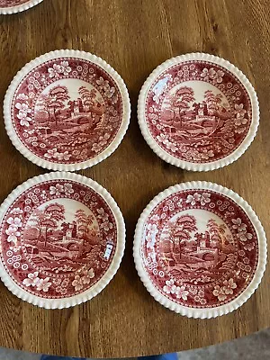 Buy Set Of 4  Pink Copeland Spodes Tower England Saucer  6 In Diameter Old Mark • 23.72£