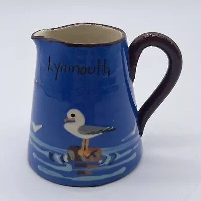 Buy Vintage Lynmouth Devon Blue Glazed Small Studio Pottery Jug Souvenir Ware • 3.99£