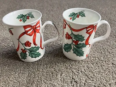 Buy Pair Of Roy Kirkham Christmas Ribbon Mugs • 5.50£