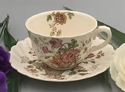 Buy Royal Staffordshire Chelsea Rose - Vintage Tea Cup And Saucer By Clarice Cliff. • 11.99£