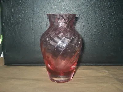 Buy CAITHNESS CRYSTAL GLASS RIBBED / SWIRL Bud VASE Pink / Pale Purple 5  Tall EXCL • 4£