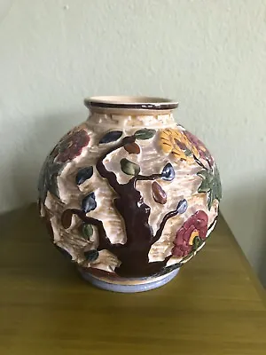 Buy VTG Majolica Pottery Vase  Indian Tree By H.J. Wood Staffordshire England 4.75” • 38.23£