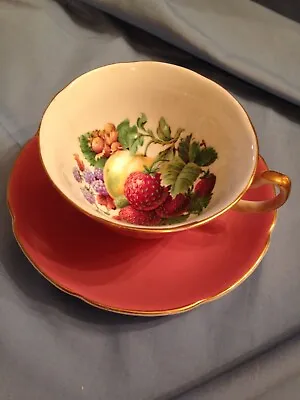 Buy Royal Grafton Bone China Cabinet Cup And Saucer Fruit Pattern Pink • 10£
