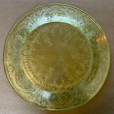 Buy Vtg Green Depression Glass Serving Plate 11” D With Etchings • 9.46£
