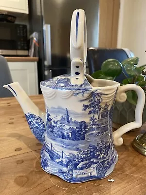 Buy Transfer-ware Blue And White Decorative Watering Can 9 Inches Tall Past Times • 18£