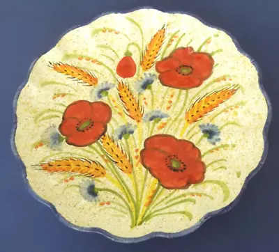 Buy 10-7/8  Hand Painted Pep Bizzarrie Italy Decorative Scalloped Bowl - Flowers • 20.16£