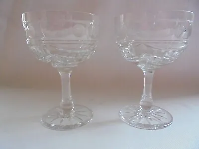 Buy Vintage Pair Of Edinburgh Crystal Cut Glass Champagne Saucer • 19.99£
