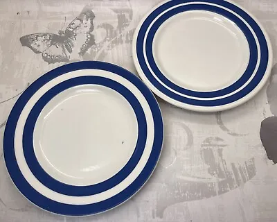 Buy 2 X Vintage Staffordshire Potteries Ironstone Plate Blue Stripe Chef Cordon Bleu • 4.99£