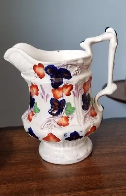 Buy Antique Victorian C1860 Gaudy Welsh Copper Lustre Art Pottery China Jug Pitcher • 29£