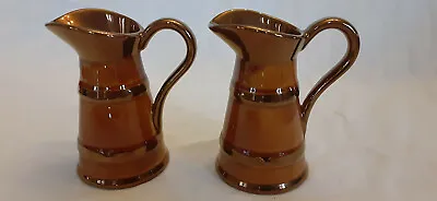 Buy Vintage Lord Nelson Pottery 2x Mini Pitcher Brown Gold Color 4 1/2  England 3-70 • 16.34£