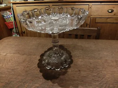 Buy LARGE ANTIQUE/VINTAGE SOWERBY PRESSED GLASS SPINNER TAZZA COMPORT Reg 1884  • 30£