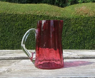 Buy Victorian Cranberry Red Small Glass Cream Jug / Creamer - Fluted • 9.99£