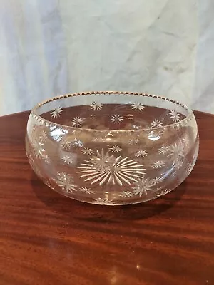 Buy Stunning Vintage Heavy Cut Glass Bowl • 10£