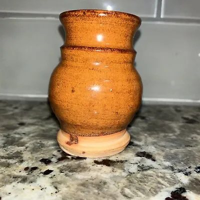 Buy Vintage Jamestown Festival Park Pottery Brown Glaze Mini Colonial Vase W/ Tag • 7.68£