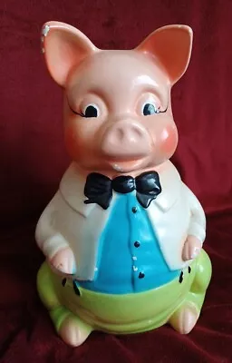 Buy Kitch Chalkware Piggy Bank Mr. Pig By Ellgreave Pottery Co England Vintage 10   • 24.99£