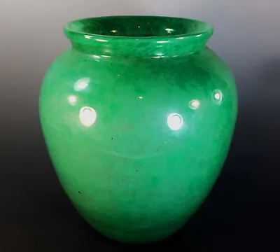 Buy Stunning Very Rare & Large Monart Cased Green Glass Vase. • 425£