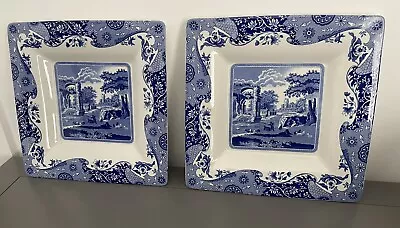 Buy Spode Italian Large Square Dishes / Plates X 2 • 54£