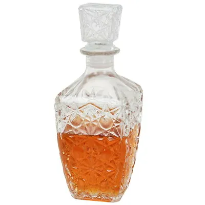 Buy Glass Decanter Whiskey Sherry Brandy Liqueur Decanter Wine Bourbon Bottle Carafe • 9.49£
