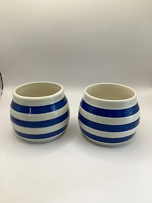 Buy 2 X Vintage Staffordshire Chef Ware Blue & White Stripes Open Sugar Bowls • 12£