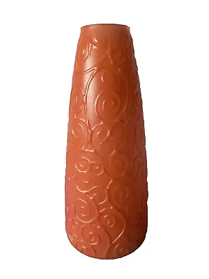 Buy Studio Nova Mikasa Spain MCM Contemporary Tall Vase Orange Textured Swirl • 9.62£