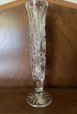 Buy Bohemian Czech Crystal Bud Vase Hand Cut 24% Lead Glass Czech Republic 9  Tall • 28.95£