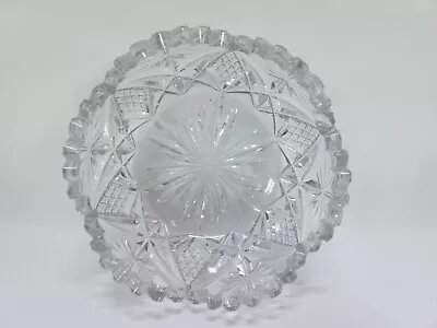 Buy Vintage Stunning Lead Crystal Cut Glass Star Pattern Centrepiece • 14.99£