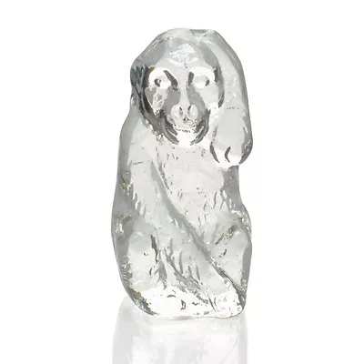 Buy Lindshammar - Vintage Cast Glass Flatback Monkey Figure - 1960s Swedish Glass • 8.80£