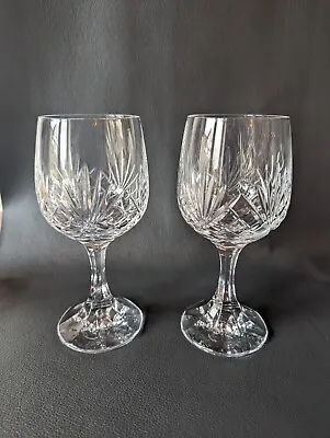 Buy Pair Of Crystal Wine Glasses / Goblets. Tall Stem. Red Claret White Wine • 10£