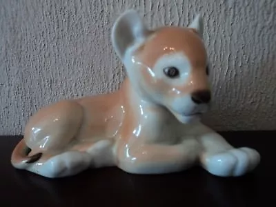 Buy Vintage (lomonosov - Ussr) Hand Painted/crafted Gloss Tiger/cub (mint Condition) • 9.99£