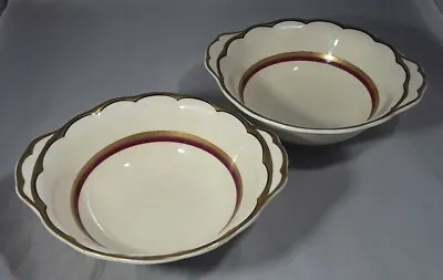 Buy Vintage Art Deco Set Of 2  Grindley Creampetal Small Bowls Gold Red  & Black No2 • 11£