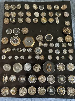 Buy Pre 1930’s Glass Button Collection. 89 Crystal W/ Gold Luster • 56.92£