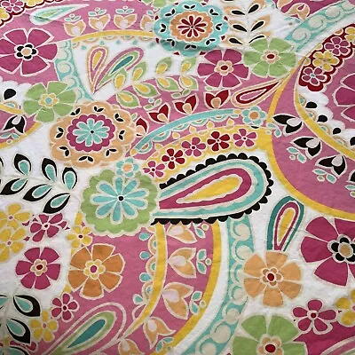 Buy POTTERY BARN PB Teen Colorful Pink Floral Paisley Duvet Full/Queen 100% Cotton • 47.94£