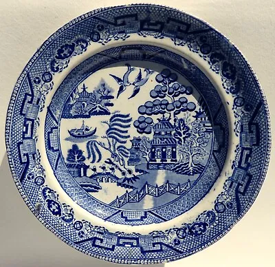 Buy Staffordshire Warranted Antique Stone China  Willow Pattern 9 3/4  Plate E/c • 27£