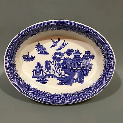 Buy Churchill China Blue & White Willow Pattern Oval Roasting Dish • 14.95£