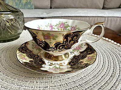 Buy Elizabethan Bone China Footed Teacup Saucer Set Balmoral Floral Pattern Ornate • 20£