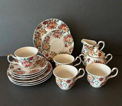 Buy Girls Tea Party Set, The Queen's Treasures, Antique Rose, Fine China, 15 Pieces • 43.37£