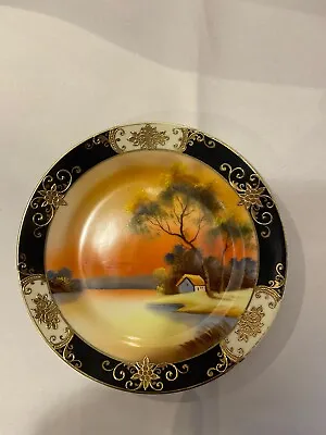 Buy Noritake Porcelain Scene Painted Plate ,raised Gilt Detail, • 3.50£