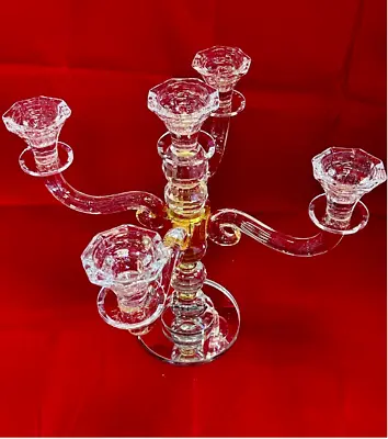Buy 5 Arms Crystal Candle Holder Candle Holders 5 Arms Gold And Silver Color • 119.53£
