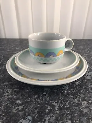 Buy RARE Rosenthal Thomas Germany Grey/Blue Rainbow Pattern Cup, Saucer, Side Plate • 32£