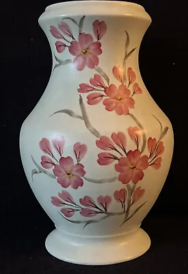 Buy Vintage Radford Hand Painted Pottery Vase Grey With Pink Flowers • 9.99£