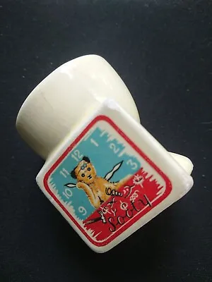 Buy Vintage Sooty Eggcup Keele Street Pottery Cream With Clock Face • 9.99£