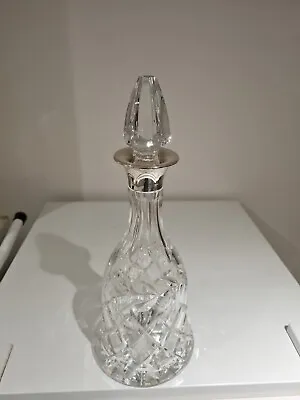 Buy Vintage Solid Silver Collared Cut Glass Crystal Decanter. • 65£