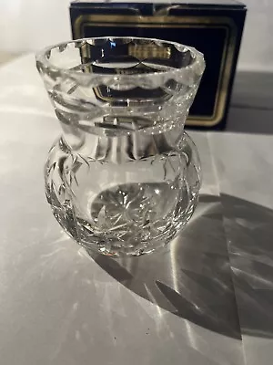 Buy 3 Inch X 2.5 Inch Stunning Heavy Hand Cut Crystal Glass Bud Vase Charming Gift • 12£