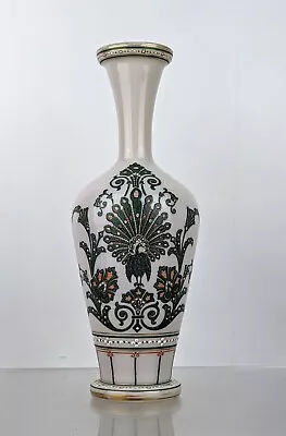 Buy Antique Opaline Milk Glass Art Vase Hand Painted Victorian Boho Enamel Peacock • 39.95£