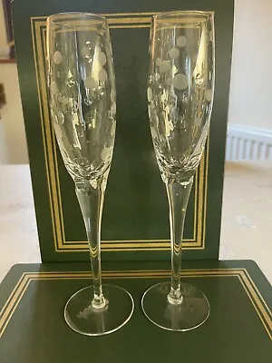 Buy Two /Pair Of Royal Doulton Crystal Champagne Flutes Bubble Design Unused. • 35£