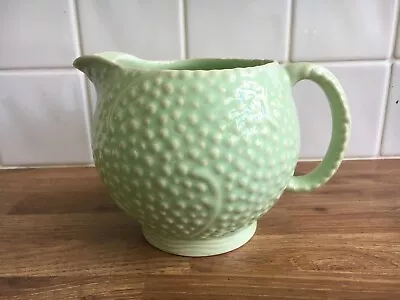 Buy Sylvac Pale Minty Green Jug Art Deco Bobbly Pattern 1943 Made In England • 18£