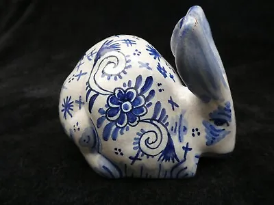 Buy ANTIQUE Poss 18th C. DELFT Blue And White Faience Rabbit Tin Glaze A/F • 125£
